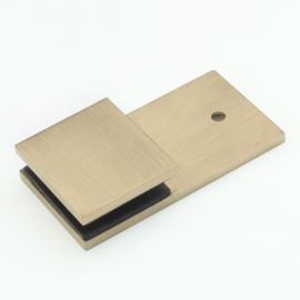 Bracket Square Glass to Wall 180 Degree Brushed Brass
