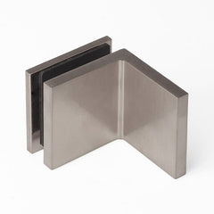 Forge Frameless Shower Screen Bracket Glass to Wall 90 Degrees Adjustable - Brushed Nickel - Image 1