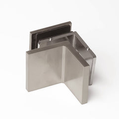 Forge Frameless Shower Screen Bracket Glass to Wall 90 Degrees Adjustable - Brushed Nickel - Image 2