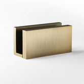 U Bracket Concealed Screw Square Brushed Brass