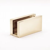 U Bracket Concealed Screw Square Raw Polished Brass