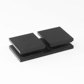 Bracket Square Glass to Glass 180 Degree Black