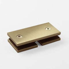 SBD180SQBB β Bracket Square Glass to Glass 180 Degree Brushed Brass β supplier gallery view 2