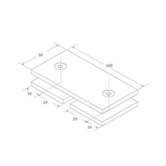 SBD180SQWBN – Bracket Square Glass to Glass 180 Degree Warm Brushed Nickel – supplier gallery view 3
