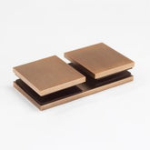 Bracket Square Glass to Glass 180 Degree Brushed Rose Gold