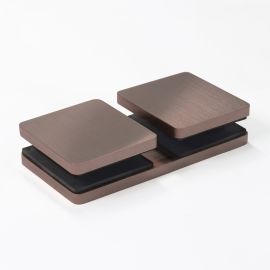 Bracket Square Glass to Glass 180 Degree Nero Brushed Bronze