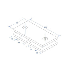 SBD180SQGM β Bracket Square Glass to Glass 180 Degree Gunmetal β supplier gallery view 3