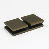 Bracket Square Glass to Glass 180 Degree Dark Antique Brass