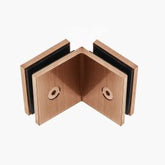 Bracket Square Glass to Glass 90 Degree Brushed Rose Gold