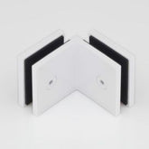 Bracket Square Glass to Glass 90 Degree White