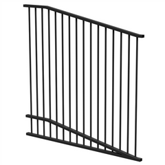 Raked Aluminium Pool Fence Panel Six Star- Flat Top Pool Panel- 1400mmH RAKED - BLACK
