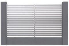 Aluminium Slat Screen Kit - Mill Finish, 1800mm high x 3000mm wide, Slat fence panel