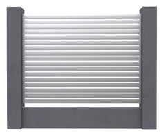 Aluminium Slat Screen Kit - Mill Finish, 1800mm high x 3000mm wide, Slat fence panel