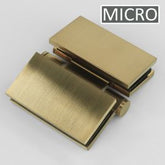 Square Bifold Hinge 6mm Glass Brushed Brass