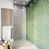 Frameless Glass Wall to Wall Shower Screen Door and Hinge Panel - 2000mm high, 10mm Toughened Glass - Chrome