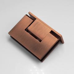 SHOWER HINGE GLASS TO WALL L-SHAPE 90 Degrees ANTIQUE BRONZE - Image 2