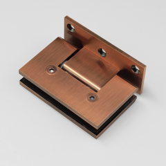 SHOWER HINGE GLASS TO WALL L-SHAPE 90 Degrees ANTIQUE BRONZE - Image 1