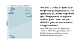 Master Range Glass Pool Fence Latch, Choice of styles and configurations.
