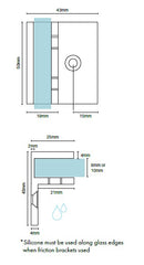 Offset Wall Bracket for Frameless Glass Shower Screens - Matt White