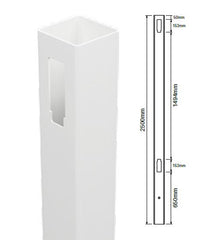 127MM X 127MM 1 way PVC fence post - Full privacy, 7 year Warranty