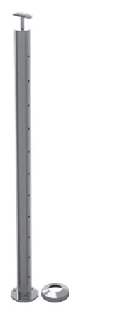 MID POST 50.8mm drilled & base plated post for Wire balustrade