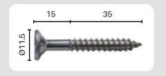 50mm CSK batten screw SS316 14 gauge - Image 2