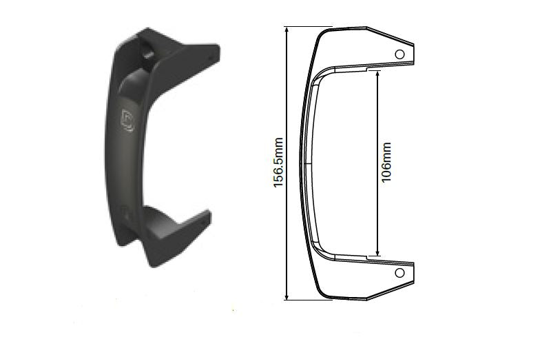 D&D Gate handle Black polymer finish - Image 1