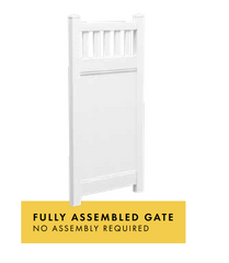 Full privacy PVC gate with Slat top, 1000MM WIDE 1800MM HIGH, 7 year Warranty