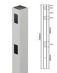 102mm X 102mm 1 Way Gate Post - Semi privacy Hamptons Gate Post, 7 year Warranty