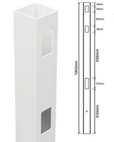102mm X 102mm,  2 Way Inline Post - Semi privacy Hamptons fence post, 7 Year Warranty