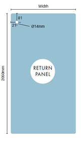 STAL MODULAR GLASS PANELS - RETURN PANELS, Frameless slidig shower screen return panel
