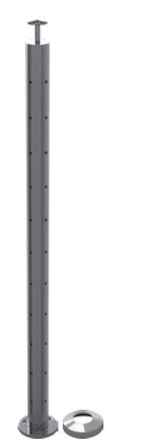 90 Degrees POST 50.8mm drilled & tapped M6 base plated post for Wire balustrade