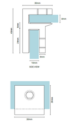 Brushed Nickel Shower Screen Glass Header Bar / Brace Bracket - Small