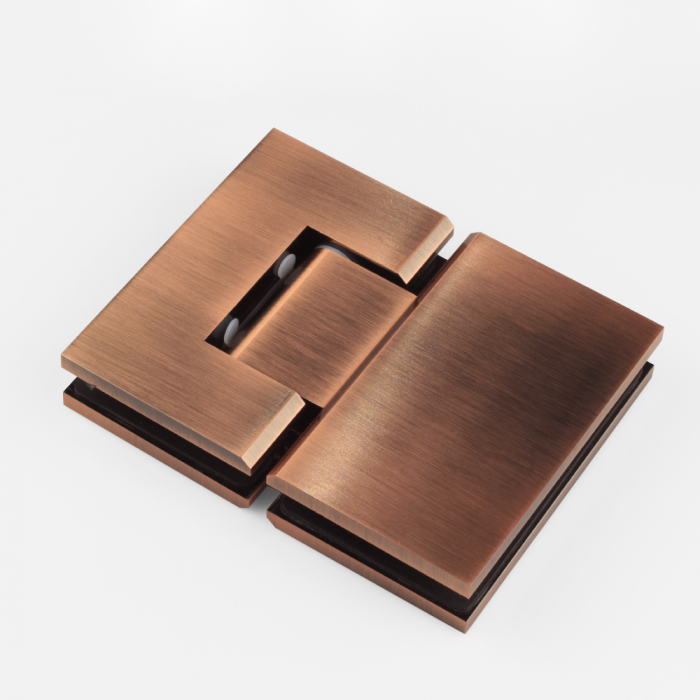 SHOWER HINGE GLASS TO GLASS 180 Degrees ANTIQUE BRONZE - Image 1