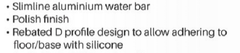 Shower Screen Door Water Bar Floor Seal Antirust, Aluminium Chrome Strip