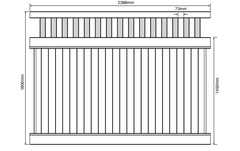Full privacy PVC fence panel with Slat top 2388MM WIDE 1800MM HIGH, 7 year Warranty