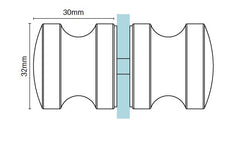 Matt Black Solid premium alloy round recessed knob for shower door