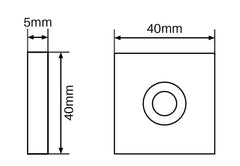 40x40mm flat cap (cap only) SS316 - Image 2