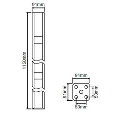 HEAVY DUTY Concealed base plate for semi privacy posts.