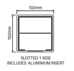 102mm X 102mm 1 Way Gate Post - Semi privacy Hamptons Gate Post, 7 year Warranty