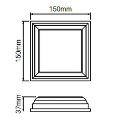 2 part domical cover for semi privacy Hamptons fence post, 7 Year Warranty