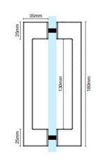 Purity Showerscreens Square D Handle - Chrome