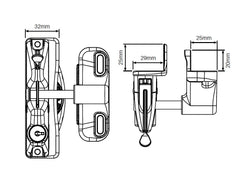 White Lokk Latch and KEYED TO DIFFER