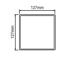 127mmX 127mm Full post 'No slot holes ' - Full privacy, PVC fence post, 7 year Warranty
