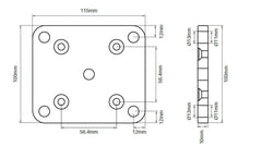 65x65mm post base plate set POWDER COATED ALUMINIUM