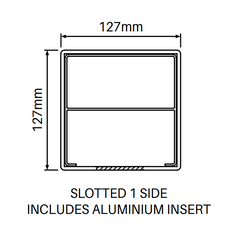 127MM X 127MM 1 way PVC gate post - Slat top 2500MM LONG