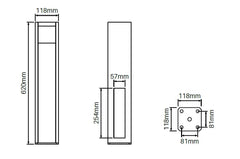 HEAVY DUTY Concealed base plate 620MM HIGH for Full Privacy Hampton Fence Post