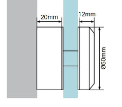 50mm Diameter x 20mm body standoff SS316