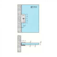 FRAMELESS SHOWER SCREEN U BRACKET SQUARE ANTIQUE BRONZE - Image 3