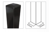 65 X 65mm Black Powder Coated Galvanised Steel , WITH TOP CAP, 2.5mm Gauge
